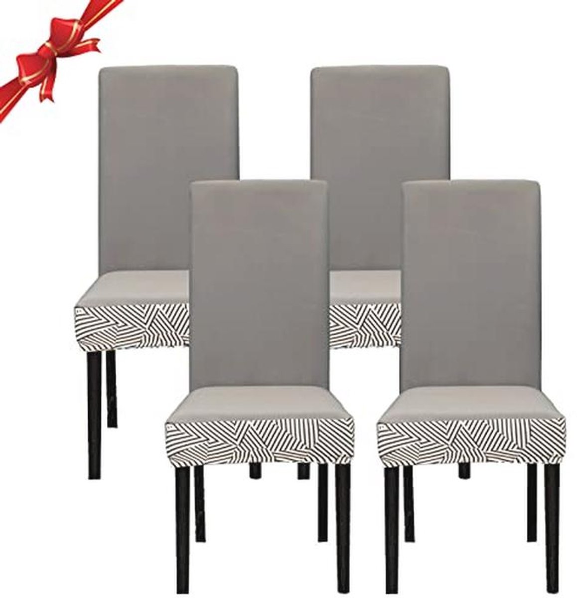 Rekbare Stoelhoezen voor Eetkamer - Set van 4, Wasbaar en Universeel, Bescherming en Decoratie voor Meubilair