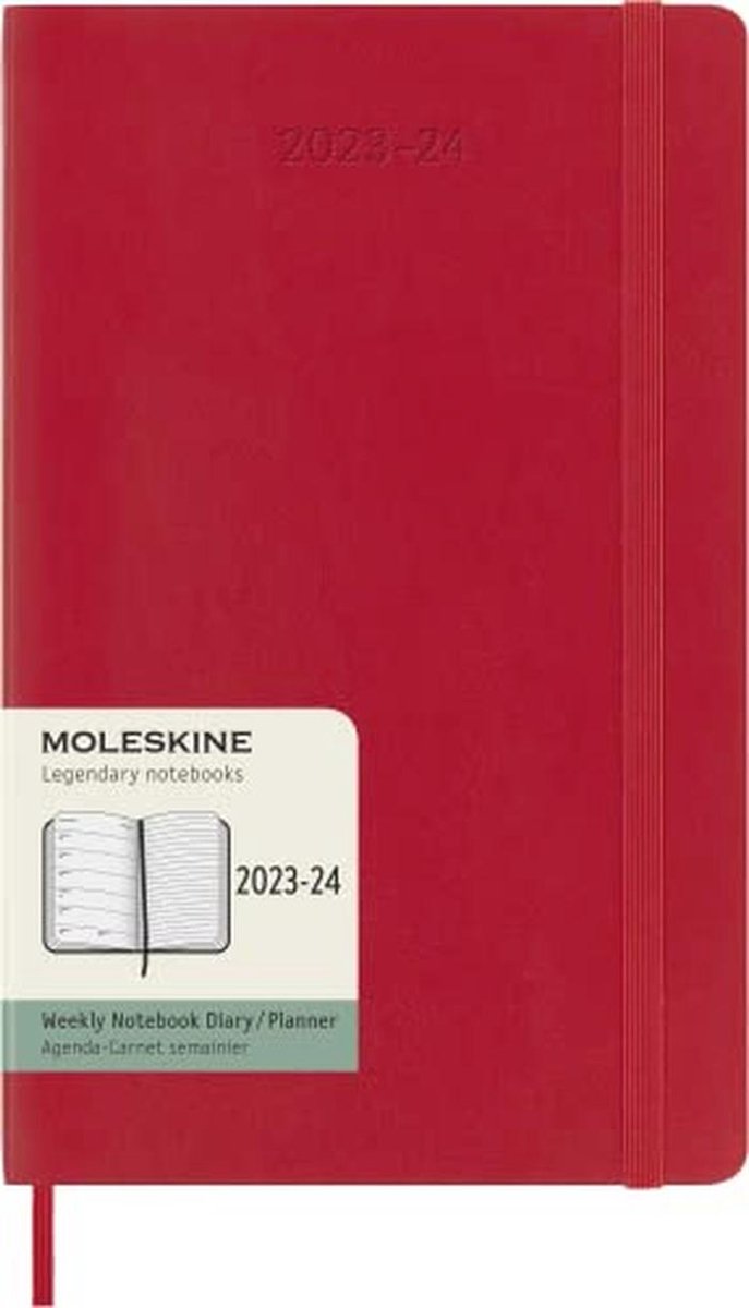 Jaaragenda 2023/2024 - 18 maanden - Grote wekelijkse planner - Rood - Zachte kaft