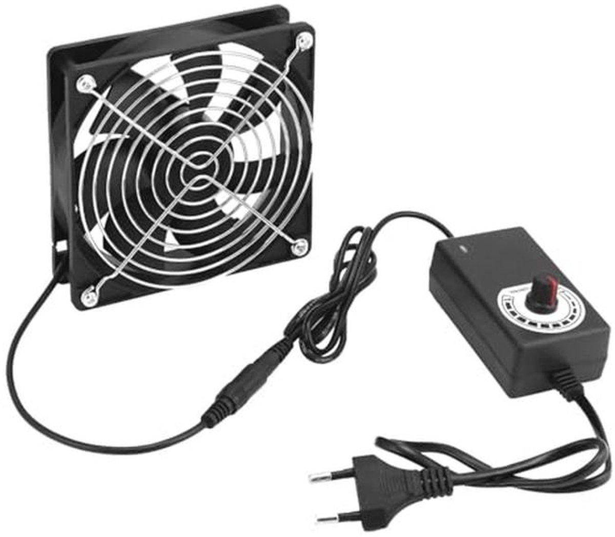 120 mm Behuizingsventilator met Snelheidsregeling - 12V Borstelloze PC-Ventilator voor Computers, Laptops en TV-Boxen