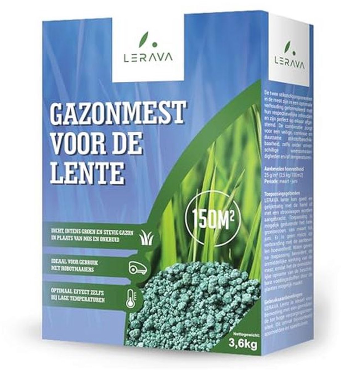 Zomergras Voeding - Dichte, Diepgroene Grasmat zonder Mos en Onkruid - Geschikt voor Robotmaaiers - 150 m2