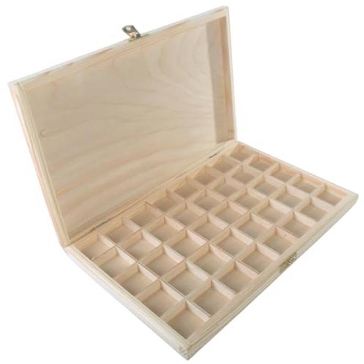 Houten Opbergdoos met 40 Compartimenten voor Sieraden en Miniaturen - Ruimtebesparende Organizer en Personaliseerbare Doos