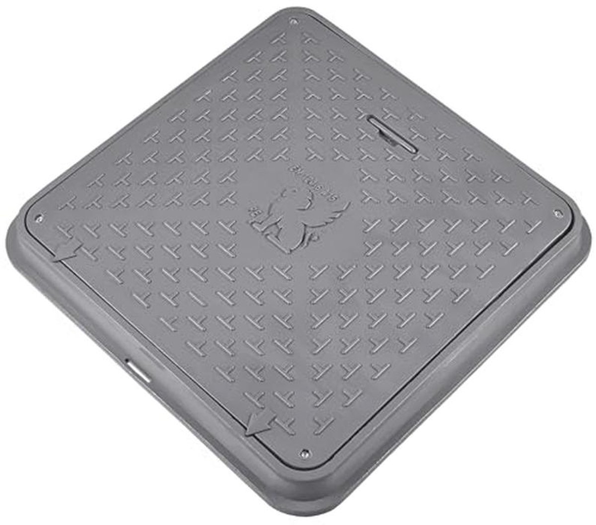 Kunststof putdeksel A15, vierkant, met beveiligingssysteem, 600x600mm, vorst- en hittebestendig -60℃ tot +60℃
