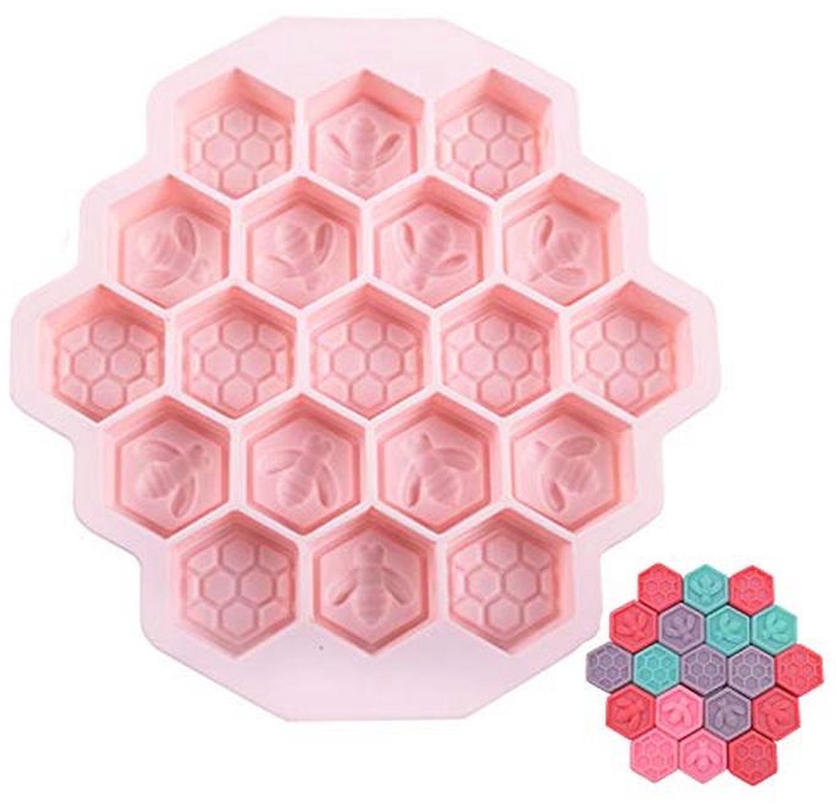 Silicone Honeycomb Molds for Soap and Baking - 19-Well Non-Stick Pan