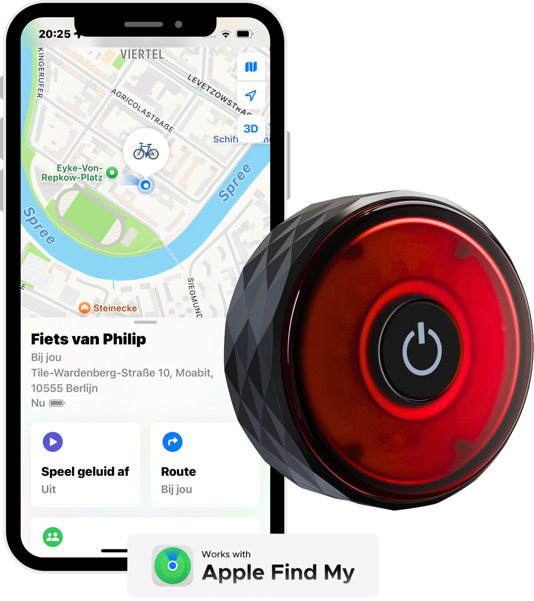 Loxure Achterlicht met Apple AirTag - Fiets Tracker - Apple Technologie - Waterdicht - USB-C oplaadbaar - 2 Jaar Garantie