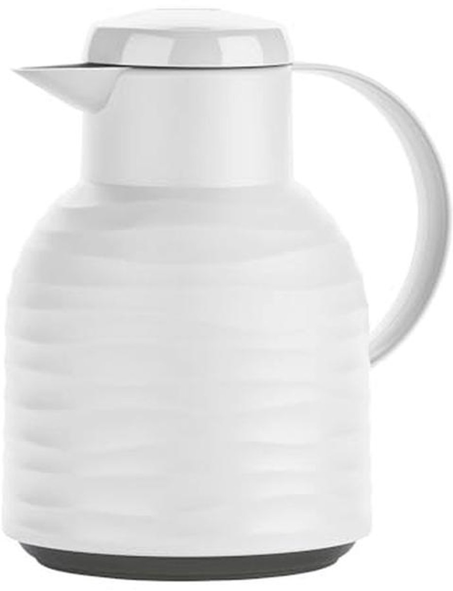 Thermoskan 1,0 liter met Quick-Press Sluiting - 12 uur warm / 24 uur koud, 100% Lekvrij, Wit