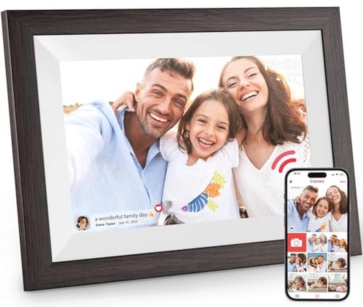 Digitale fotolijst 10,1 inch WiFi met 32 GB geheugen en IPS touchscreen