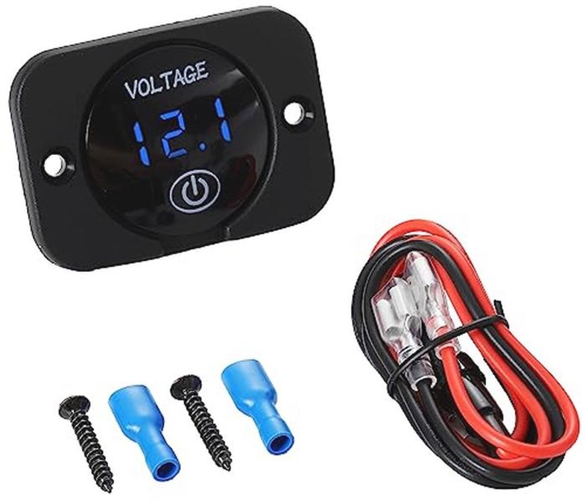 LED Digitale Voltmeter 12V/24V - Waterdichte Paneelmontage Spanningsmeter voor Auto, Boot, Motorfiets en ATV