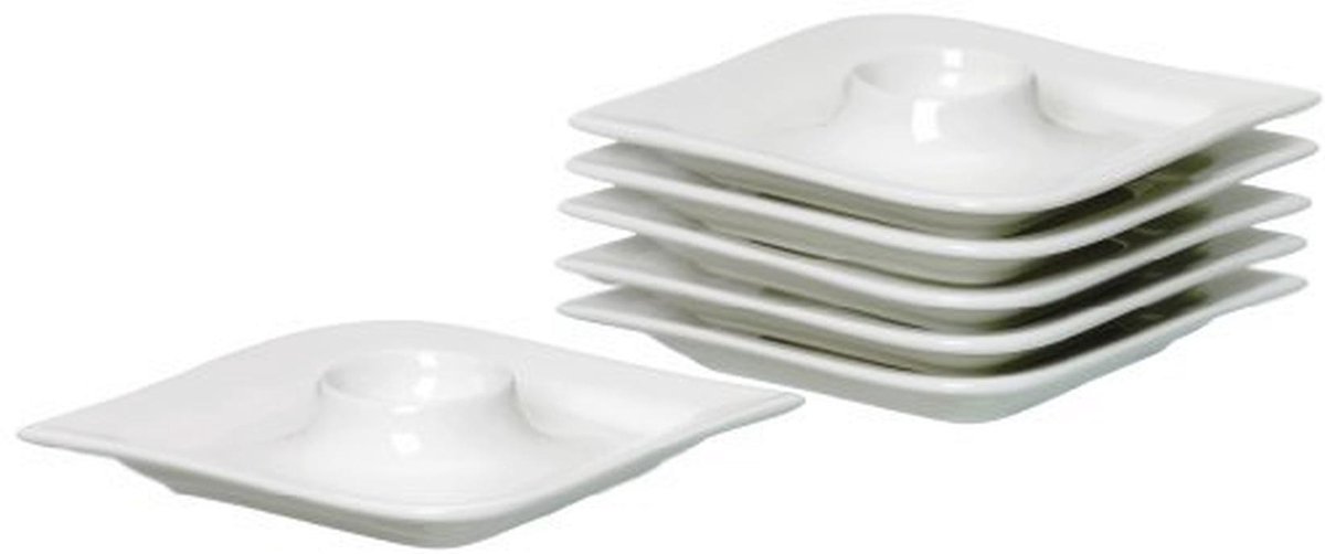 Porseleinen eierdopjes set, 6-delig, wit