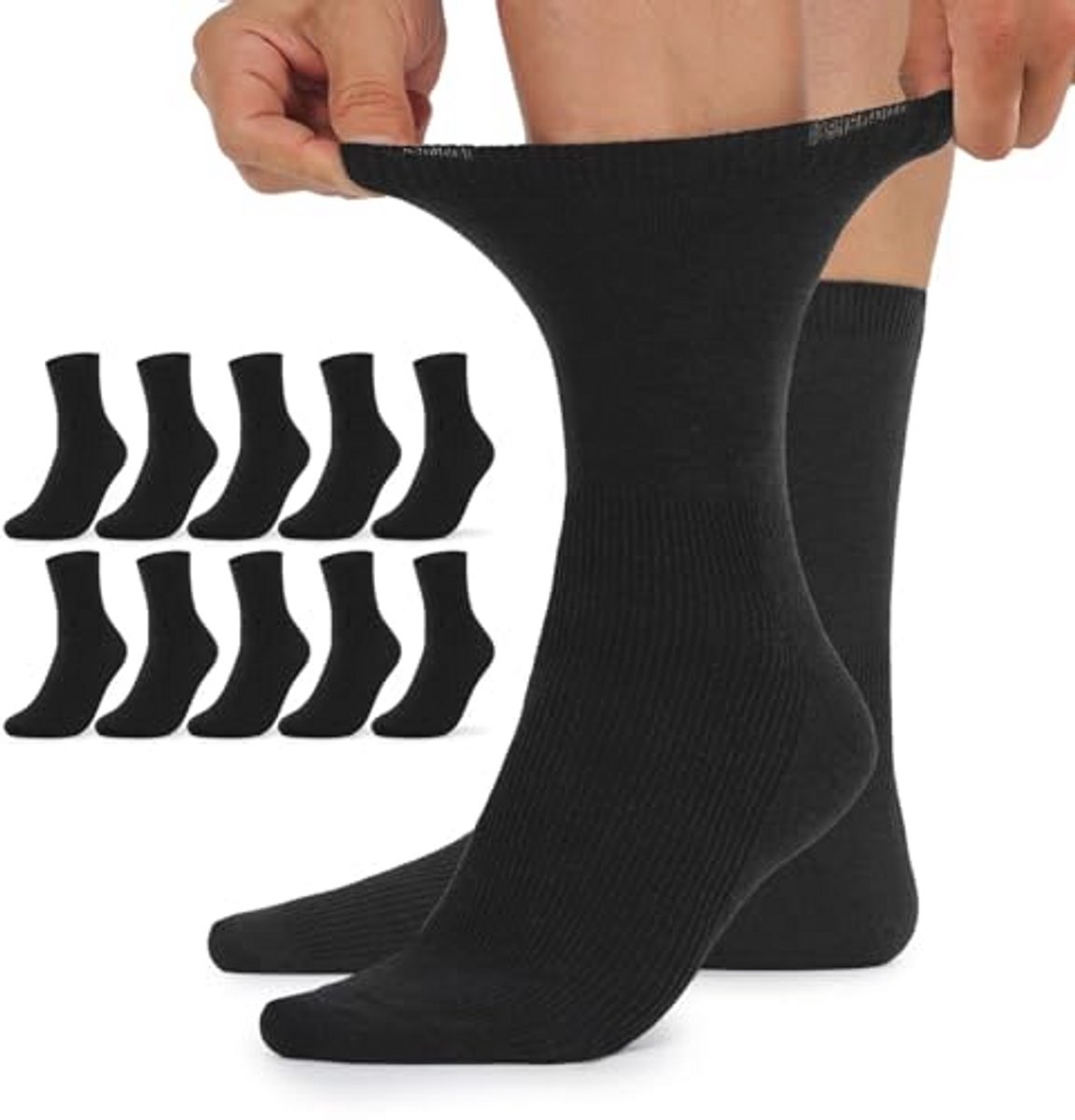 Diabetessokken voor dames en heren zonder elastische band - Comfortabele katoenen sokken voor diabetici