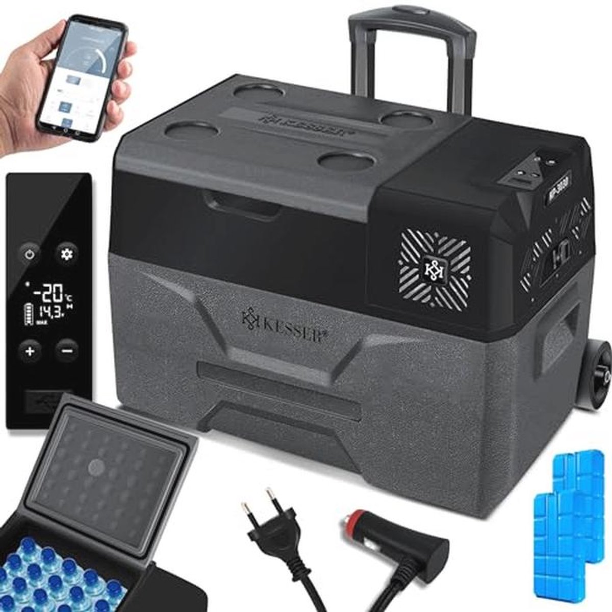 Elektrische Koelbox met APP-bediening - 30 Liter Vriezer voor Auto, Vrachtwagen, Boot en Kamperen - Tot -20°C