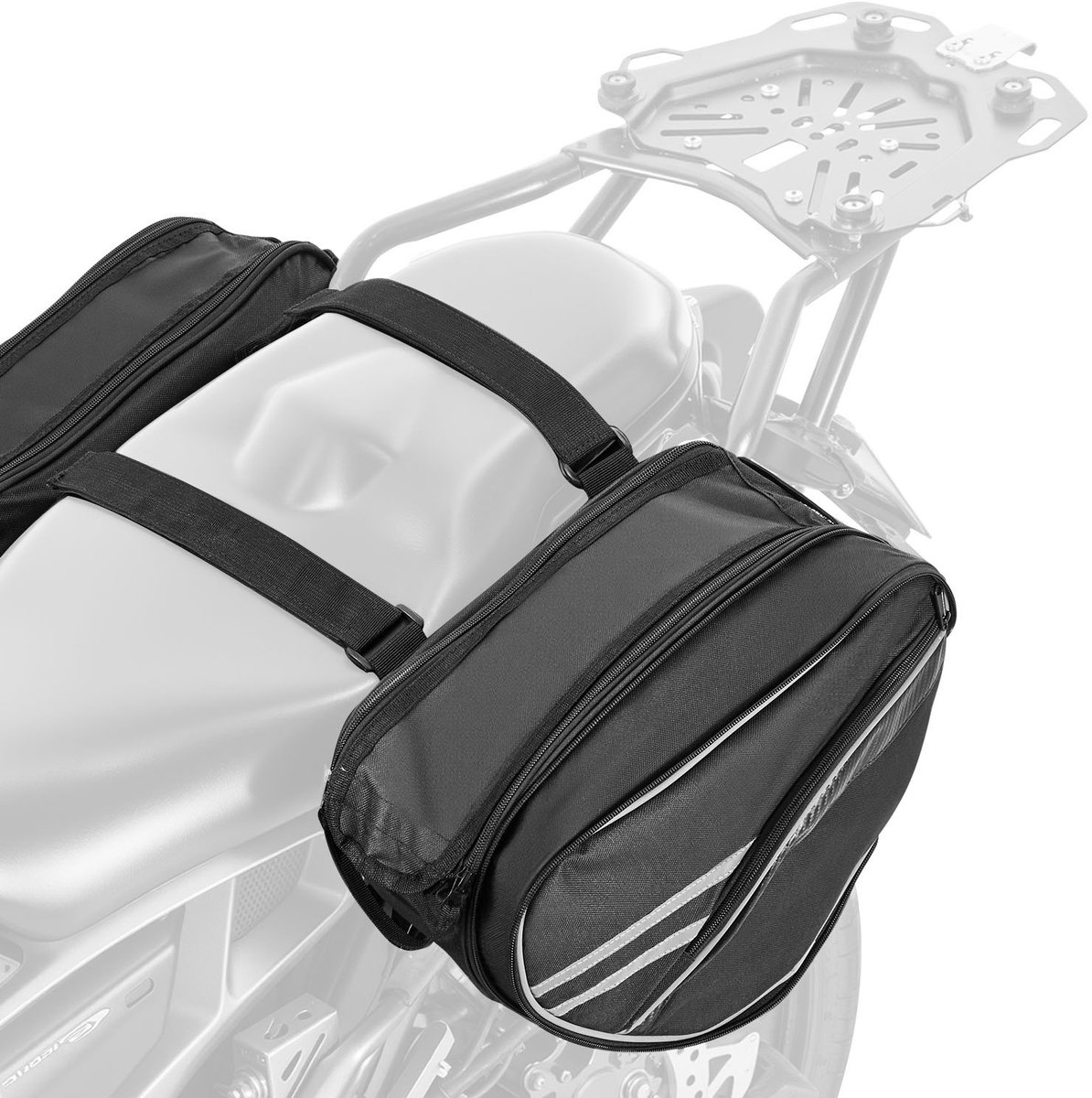 Motorfiets Zadeltassen - Universele Zijtassen - 2 x 15 L Capaciteit - Waterdichte Regenhoes - Inclusief Bevestigingsriemen - Past Op De Meeste Motoren