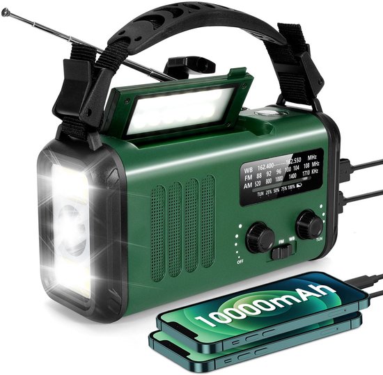 Raddy SH-908 noodradio 10.000mAh, waterdicht, groen