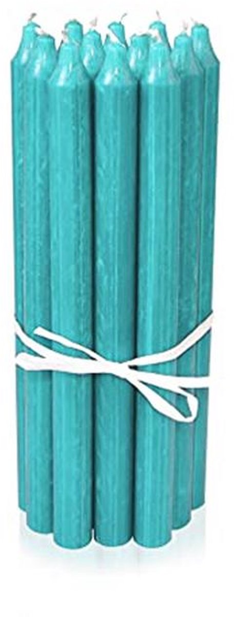 Turquoise Staafkaarsen 12-Pack – 29cm Hoog, Decoratieve Kaarsen voor Elke Gelegenheid