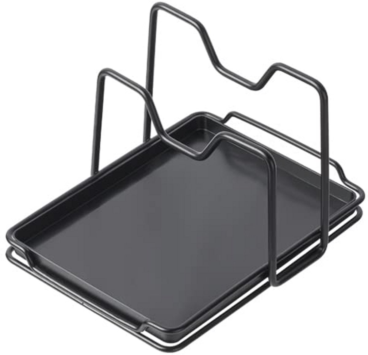 Keuken Pandekselhouder - Lepelplank en Snijplankhouder met Druppelplaat (Zwart)