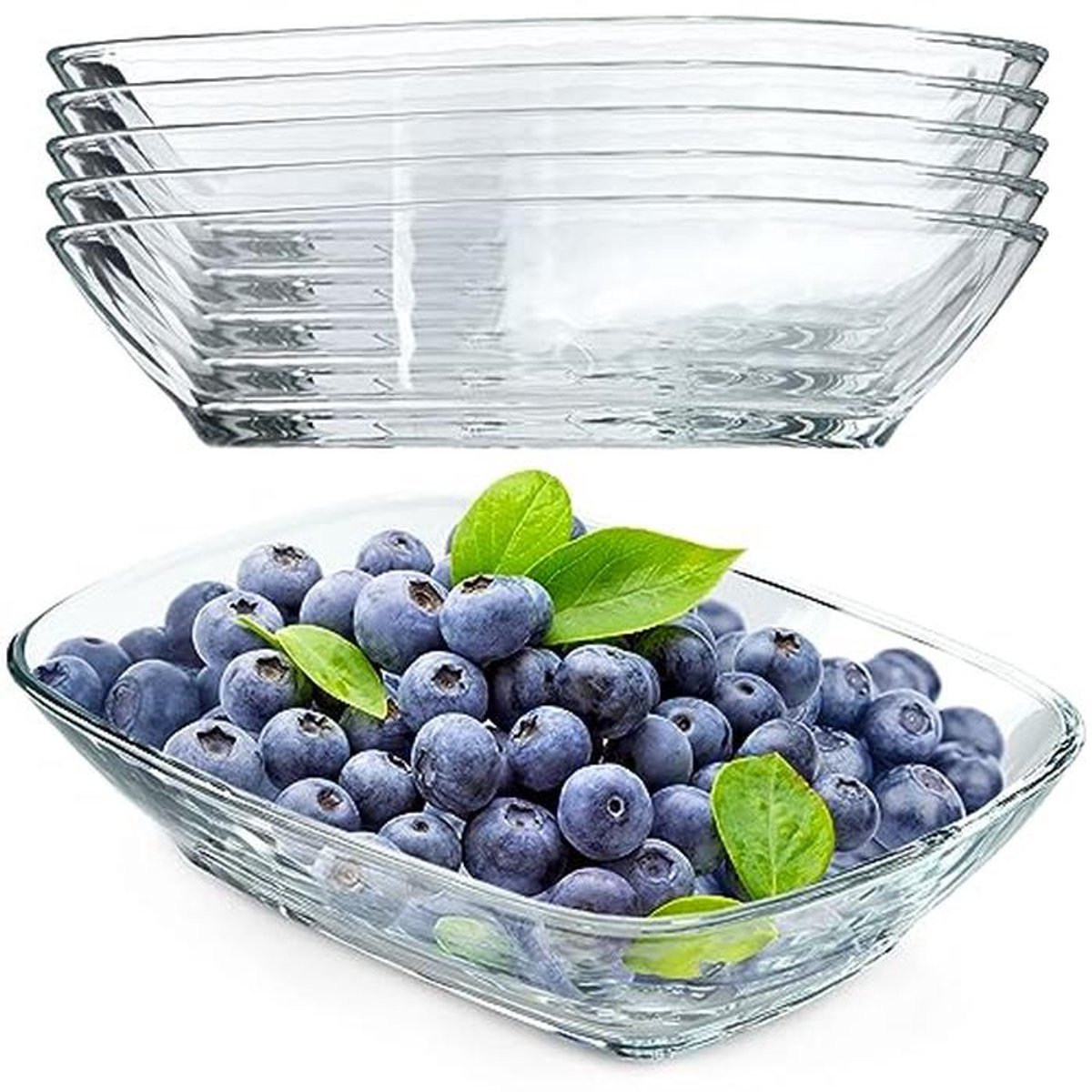 Glazen Saladeschaal 230 ml - Vaatwasmachinebestendige Snackschaal voor Feesten - 6 Stuks