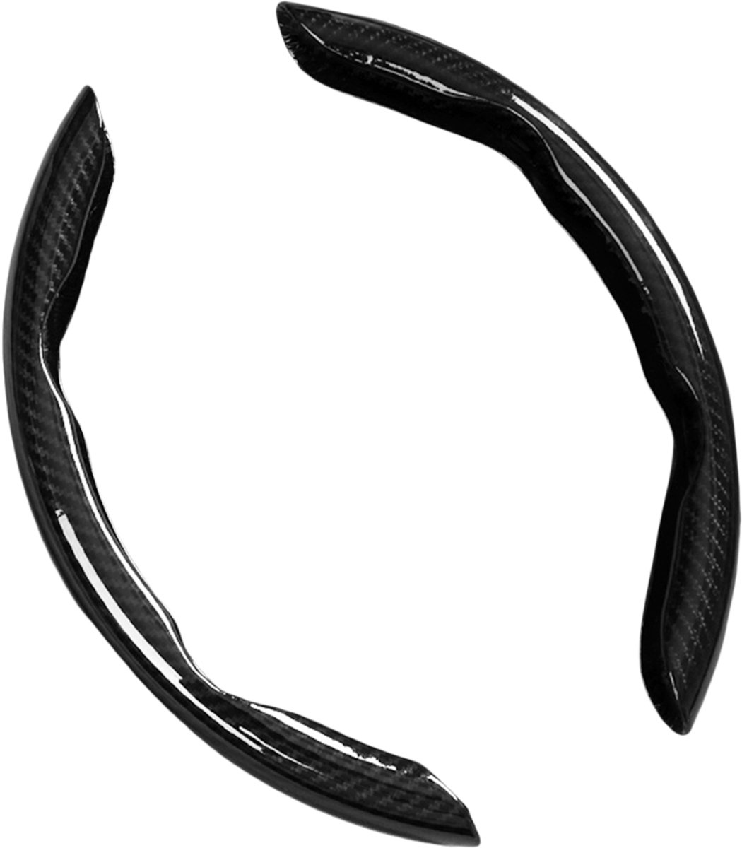 Lasergegraveerde stuurwielbekledingen van koolstofvezel, 1 paar - Stuurwielbekledingen met zwarte koolstofvezelafwerking en lasereffect - Antislip, comfortabele grip