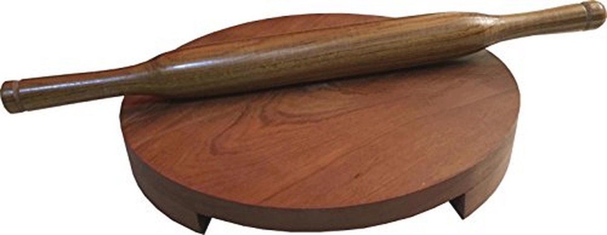 Houten Belan en Chakla Set met Deegroller voor Chappati en Roti