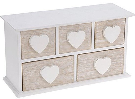 IDIMEX Ladekast Colmar, mooie commode met 4 laden, eiloze apothekerskast van massief grenen in wit, praktisch sideboard met schelpgrepen