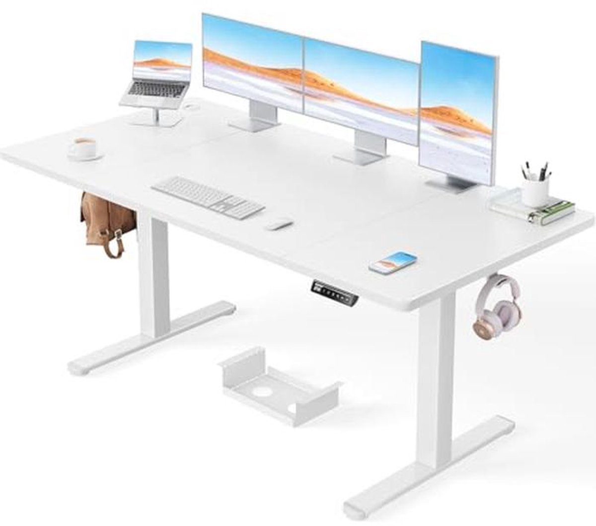 Hoogte verstelbaar elektrisch bureau 160x80 cm - stil en stevig met 100 kg draagvermogen