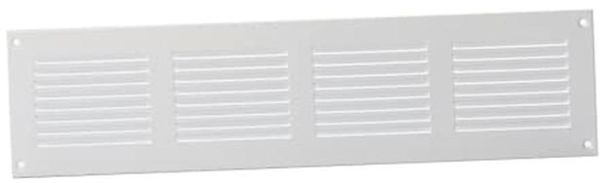 Ventilatierooster 400x100mm met Insectenhor - Staal, Wit - Ventilatie Toepassingen