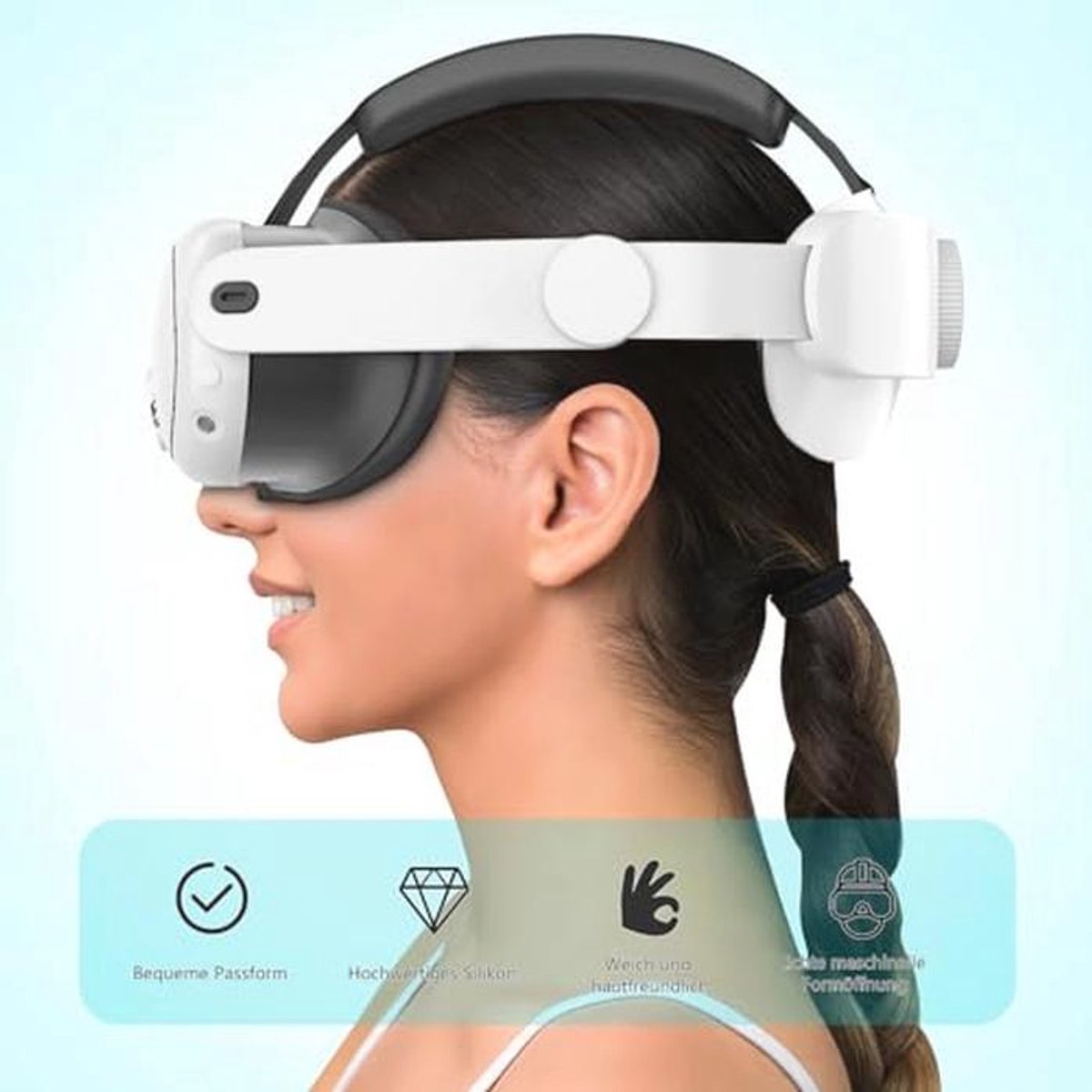 Siliconen Oogmasker voor VR, Zweetbestendig en Lichtdicht, Comfortabel VR-accessoire voor Meta Quest 3 (Zwart) thumbnail 8