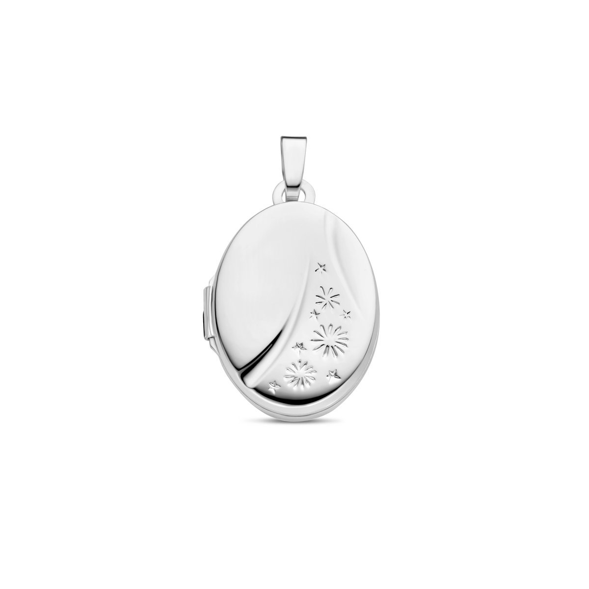 zilver gerhodineerd medaillon ovaal 26 mm 1340443