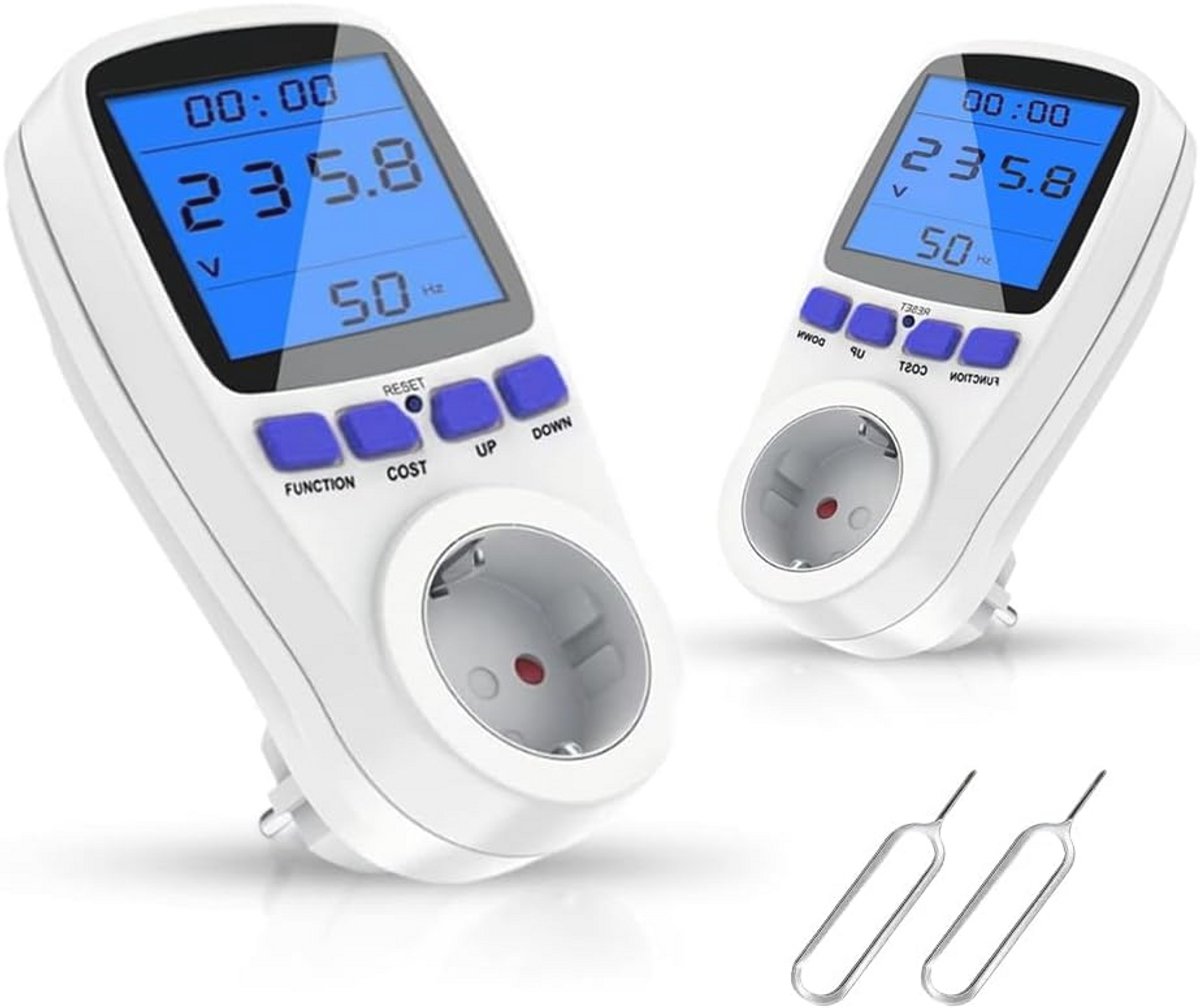 Stroommeter voor Balkonkrachtcentrale - 2 Stuks met Overbelastingsbeveiliging en LCD-display