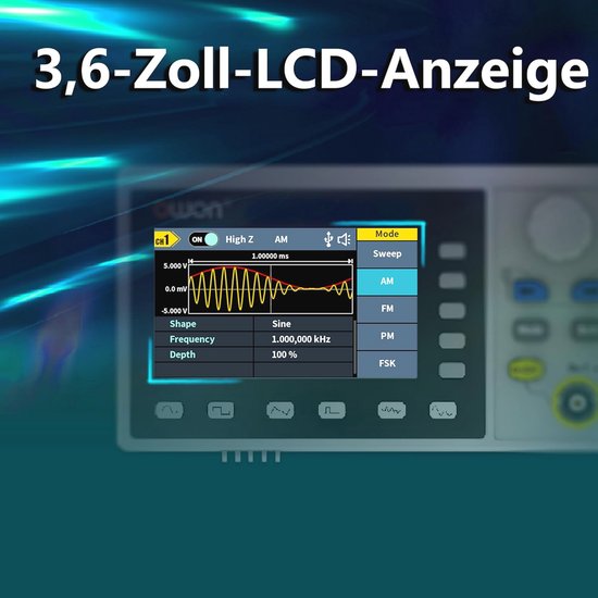 Golfvormgenerator 70MHz 2-kanaals met 300MS/s Bemonsteringsnelheid van Merkloos — afbeelding 5