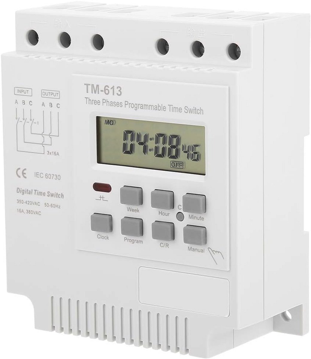 Driedelige Digitale Weektimer 380V - Programmeerbare Tijdschakelaar