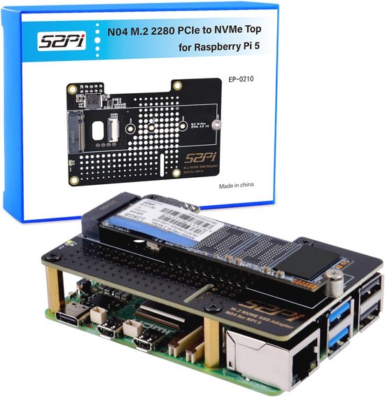 M.2 NVMe SSD Shield voor Raspberry Pi 5 - PCIe NVMe Adapter | bol