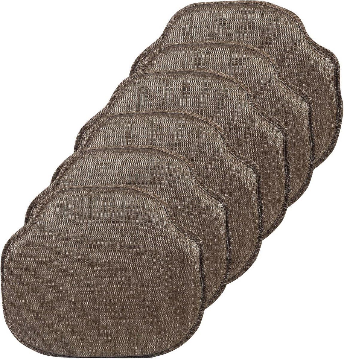 Antislip Kussens voor Eetkamerstoelen - Kastanjebruin, 40 x 30 cm, 6 Stuks