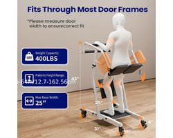 Tillift – Transferhulp – Patiëntenlift – Passieve Tillift – Personenlift – Verstelbare Hoogte – Inklapbaar Frame – Veilig Gewatteerd Tuig – 180 kg Draagvermogen