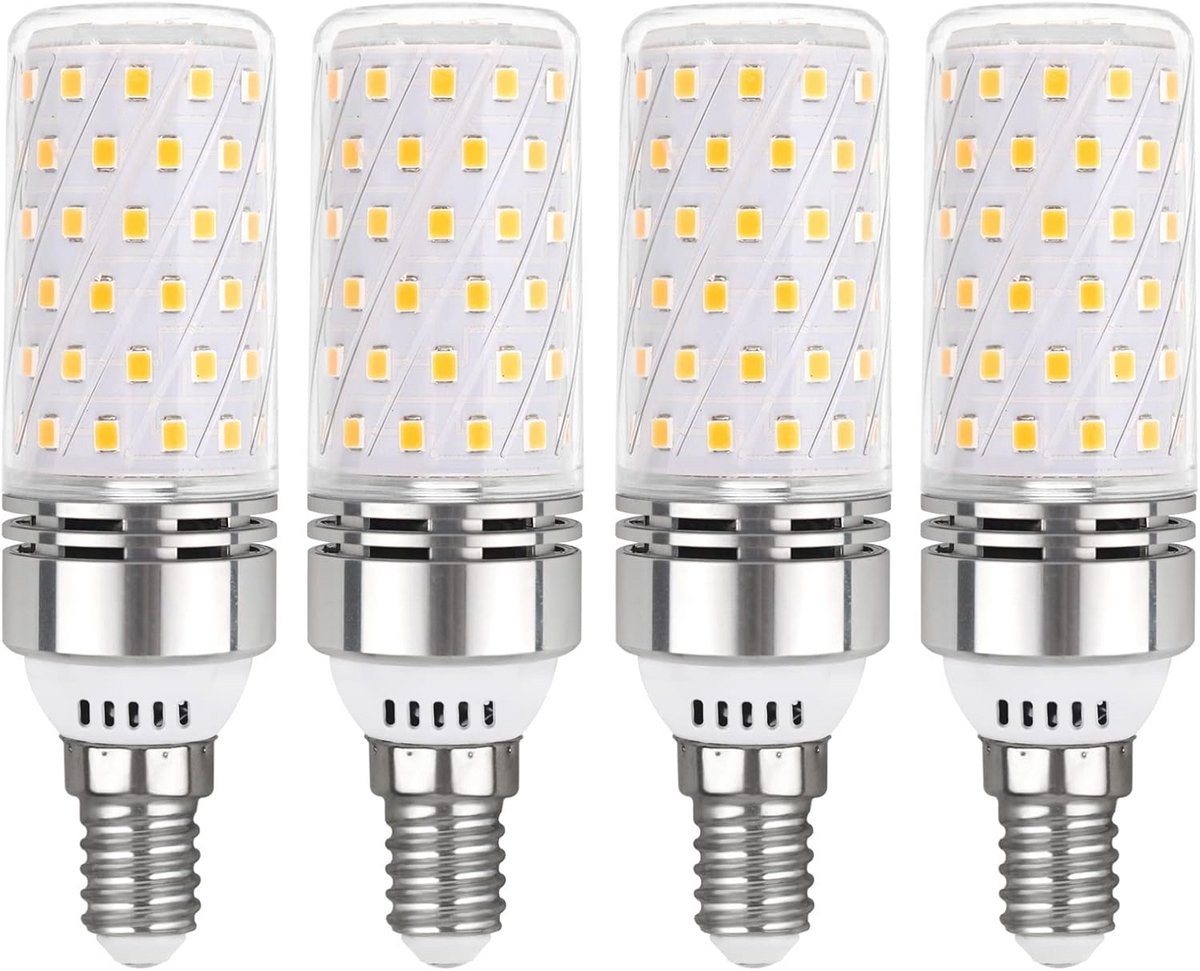 E14 LED Lamp 12W Neutraal Wit 4000K - 4 Stuks, 360 Graden Verlichting, Niet Dimbaar