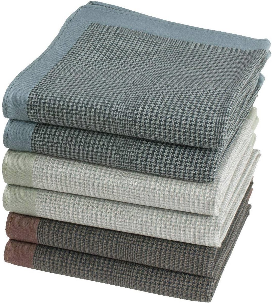 Elegante zakdoeken in Prince of Wales stijl - 100% katoen, 40 x 40 cm, 6 stuks