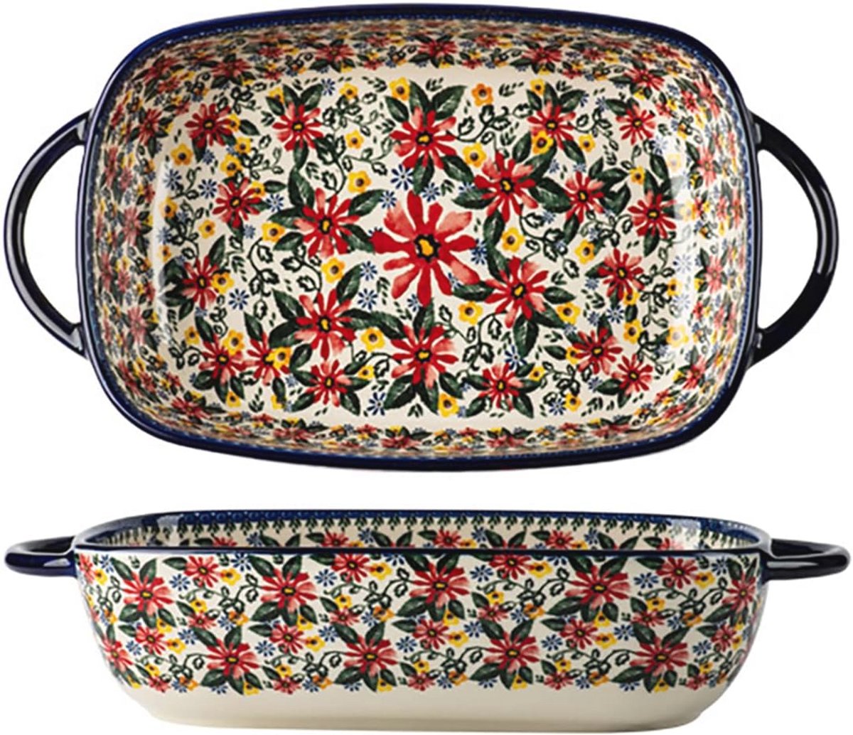 Vintage Ceramique Ovenschotel met Handvatten - 650oz