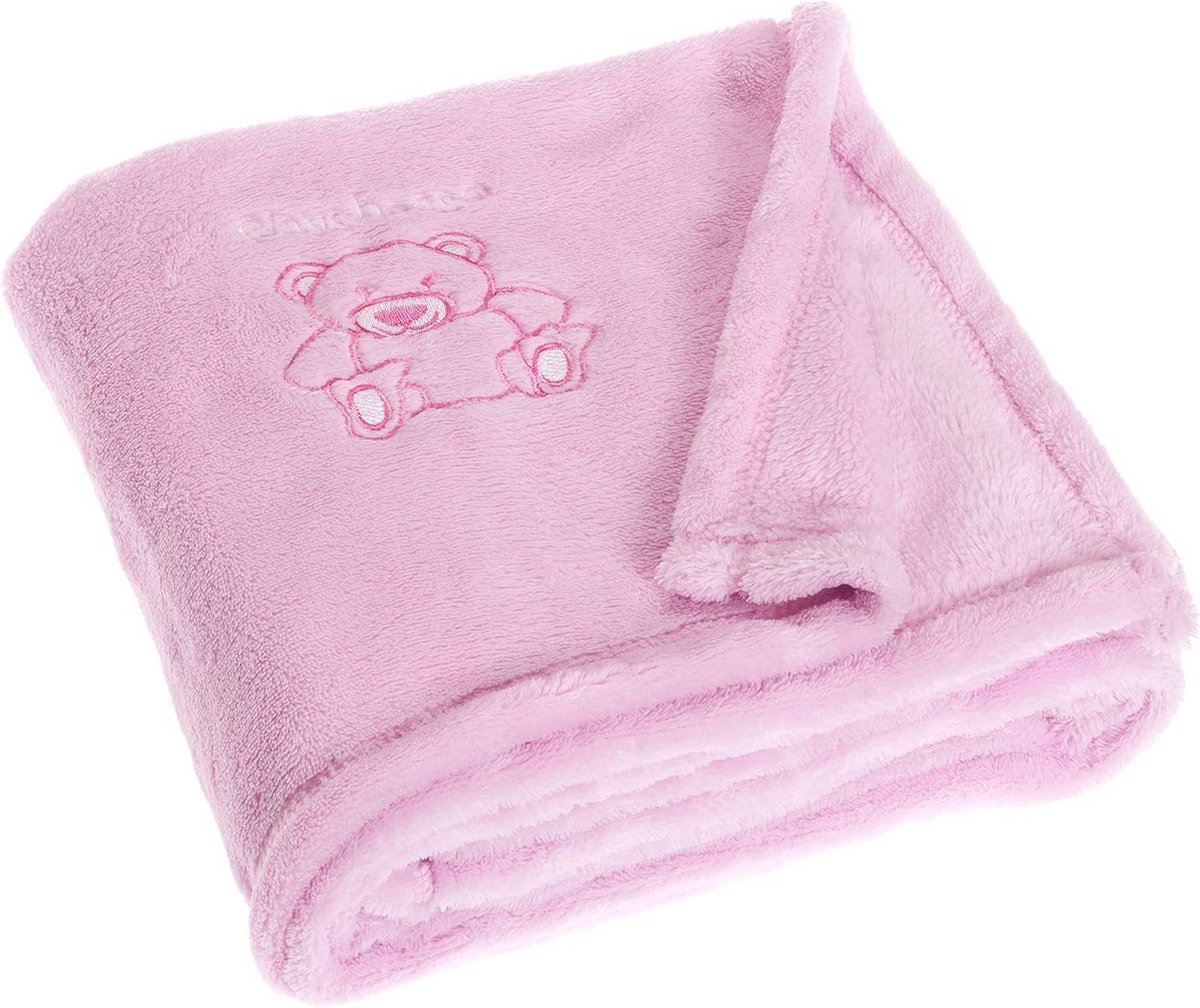 Zacht Baby Fleece Dekentje Bear - 75 x 100 cm, 14 - Roze