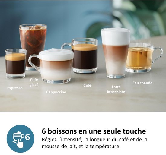 Philips 3300 Series - Espressomachine - 5 Warme & Koude Dranken - Melkopschuimer voor Cappuccino - 40% Stiller - AquaClean Filter - Volautomatisch - Zwart & Zilver - EP3329/70