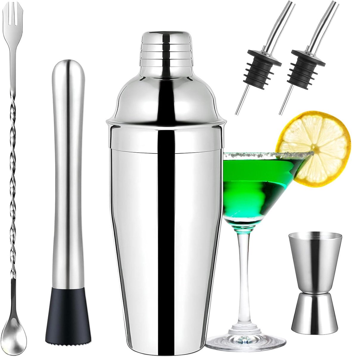 Cocktail Shaker 750ml - RVS Shaker met Ingebouwde Zeef - Bartender Mixer Tools voor Cocktailproductie - Voor Thuis - Bars - Kerstfeest