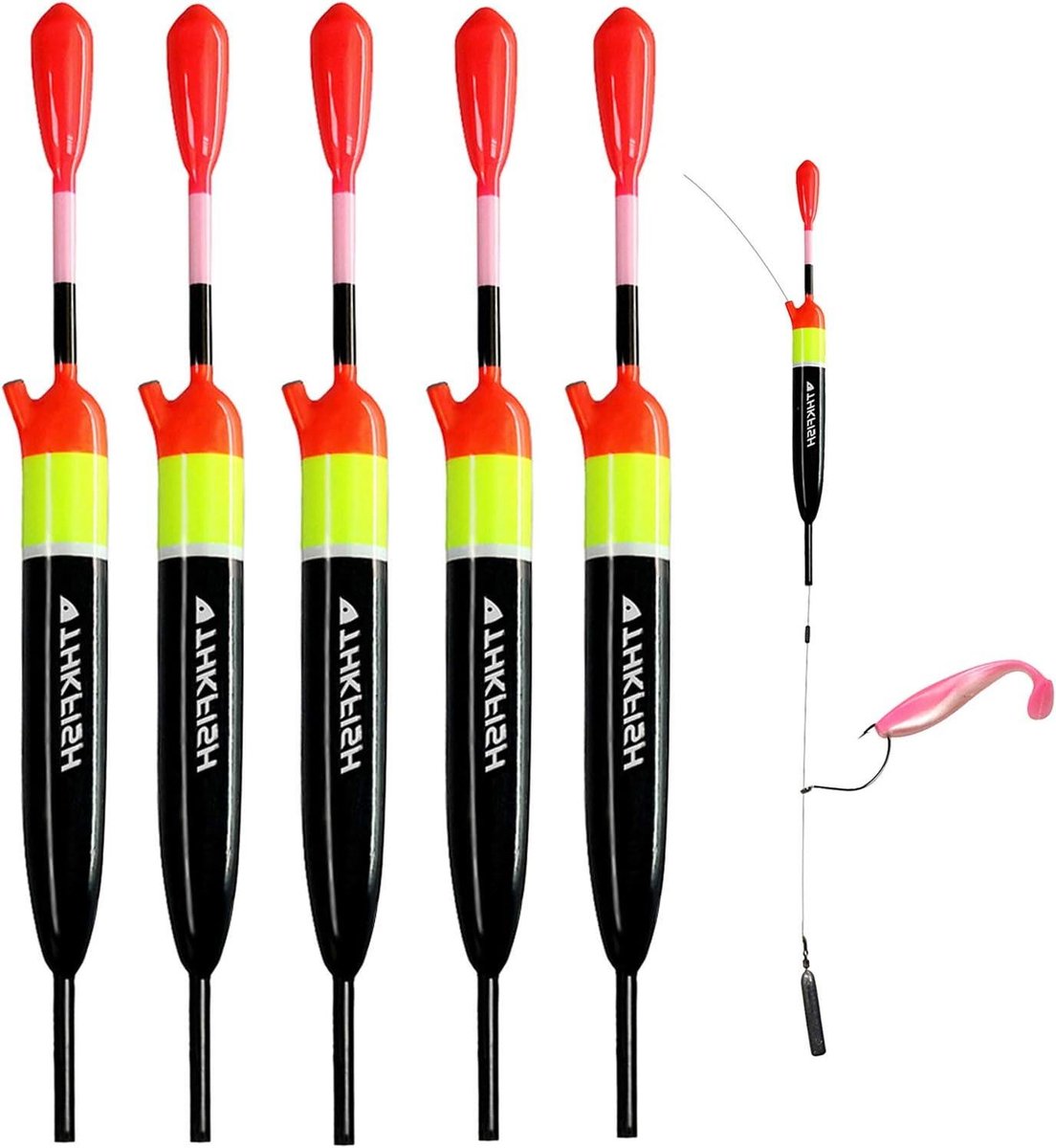 Provento- Set van slipdobbers - vissen - crappie - balsahout - ideaal - uitrusting - voor vissport - natuurlijk materiaal - diverse maten - professioneel gebruik - bruin hout.