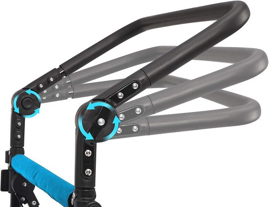 Opvouwbare Bolderkar met Dak - Offroad Tuinkar met Rem en Staartzak - Massieve Wielen en Opberghoes - Blauw van LifeGoods — afbeelding 4
