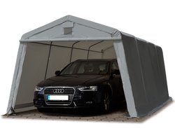 TOOLPORT Tentgarage 3,3 × 6,2 m Premium Carport van PE 600 N – Overkapping / Opslagtunnel, Grijs