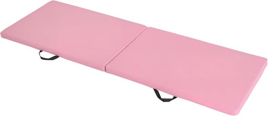 HOMCOM Tapis de gymnastique yoga pilates fitness pliable en 4 avec poignées revêtement synthétique 240 x 120 x 5 cm gris | France