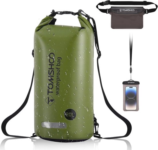 Earth Pak Dry Bag 30 Liter - Waterdichte Rugzak Met Schouderriem En Telefoonhoes, Rood