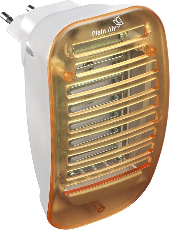 Elektrische insectenverdelger met amberkleurige rand, wit.