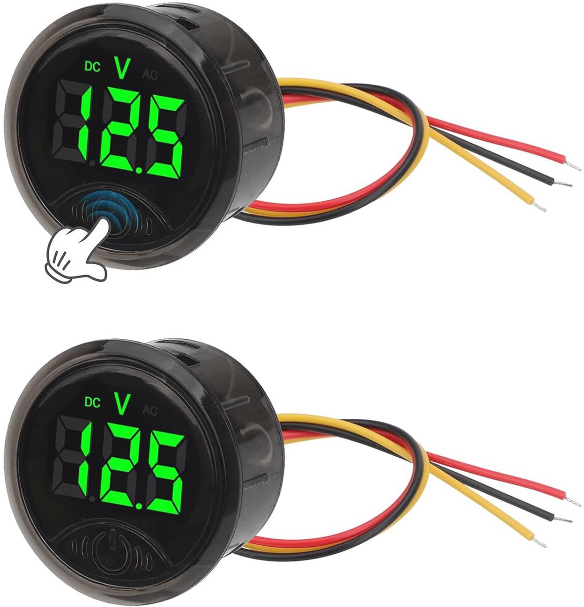 Digitale Batterij-Voltmeter DC 0-120 V met Touch-Schakelaar en Laagspanningsalarm