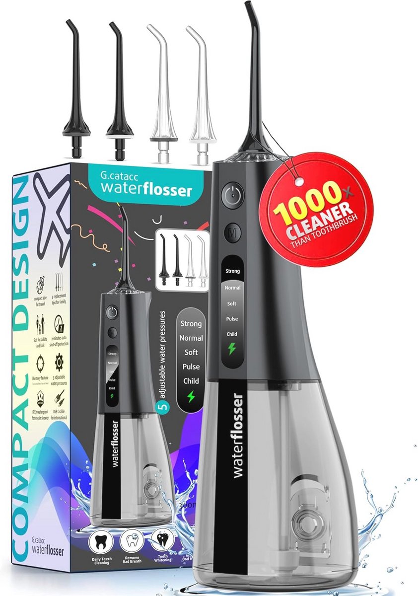 Draadloze Draagbare Navulbare Tandflosser voor Effectieve Tandreiniging