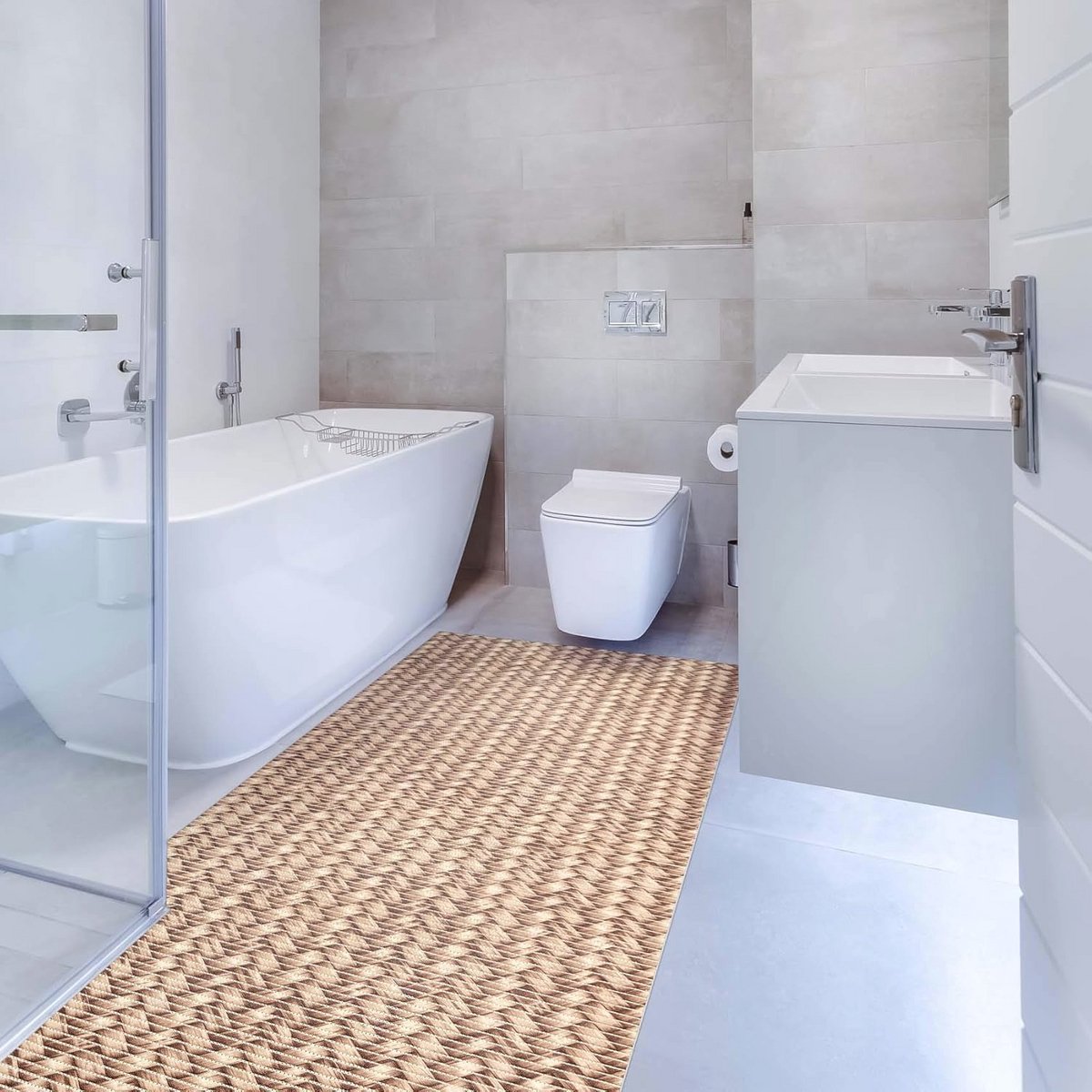 Zachte Schuimmat voor Badkamer, Douche en Toilet - Antislip en Waterdoorlatend, 65 x 100 c