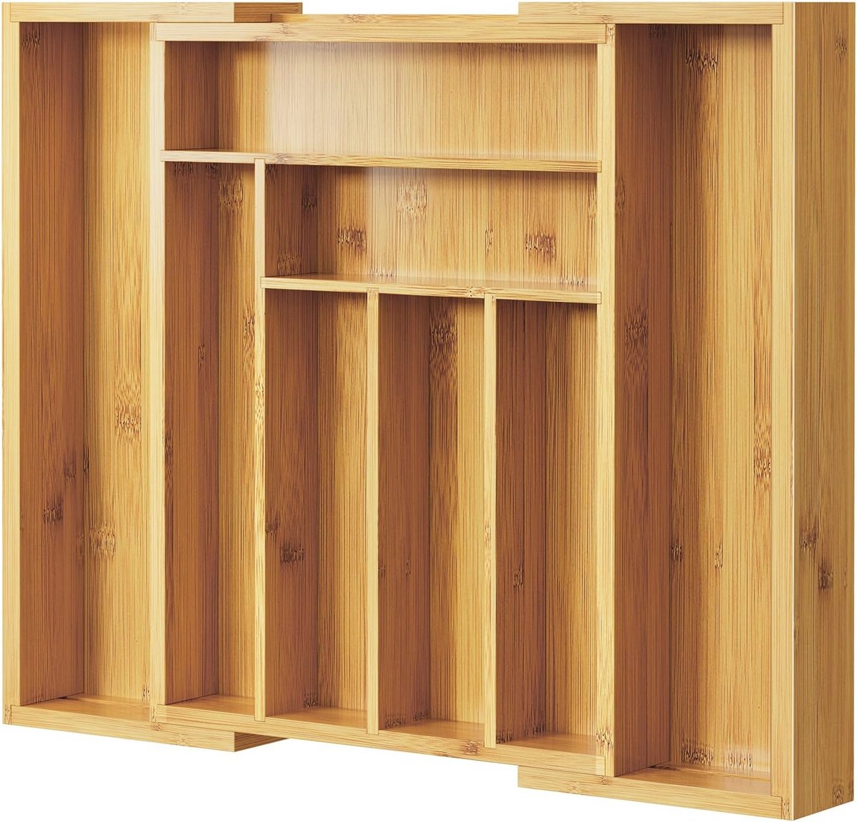 Bamboe lade organizer voor keukengerei en accessoires - verstelbare besteklade