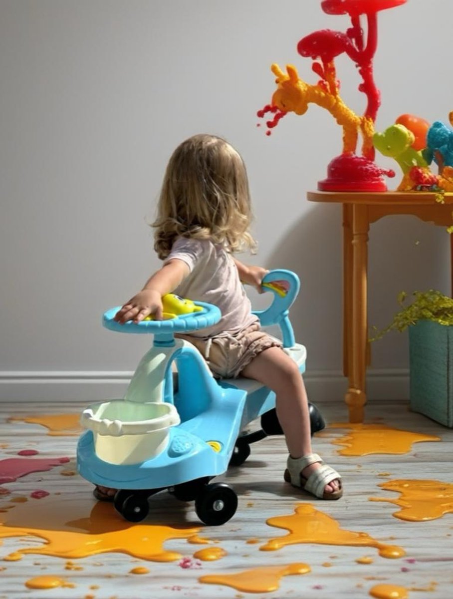 Plasmacar wigglecar - pastel blauwe loopauto - voor binnen en buiten speelgoed - belasting tot 100 kg