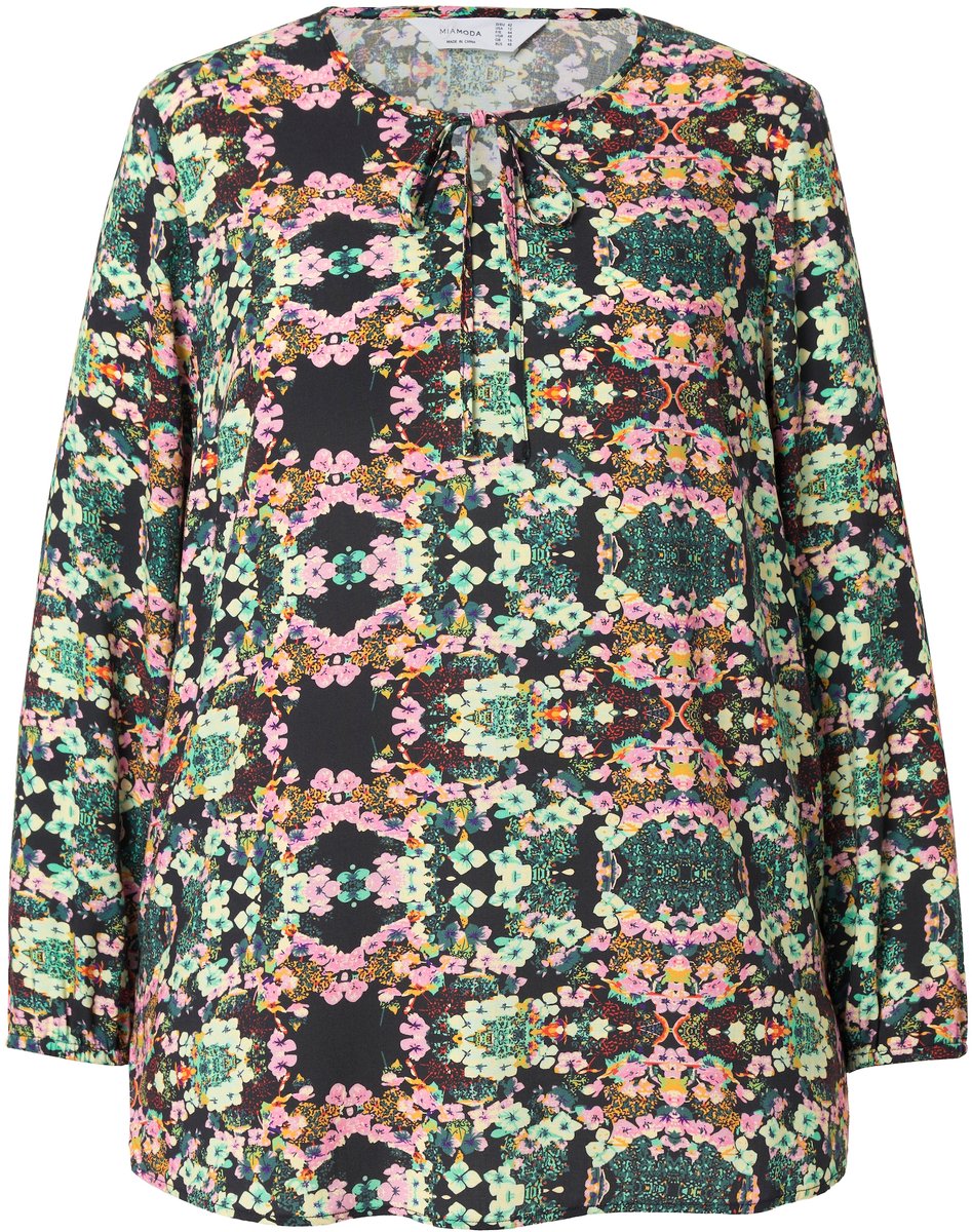 Angel of Style - Dames - Tuniek print all-over lange mouwen - Grijs - Maat 48
